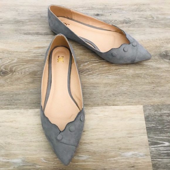 JGoods Shoes - JGoods | Gray Pointed Flat Shoes